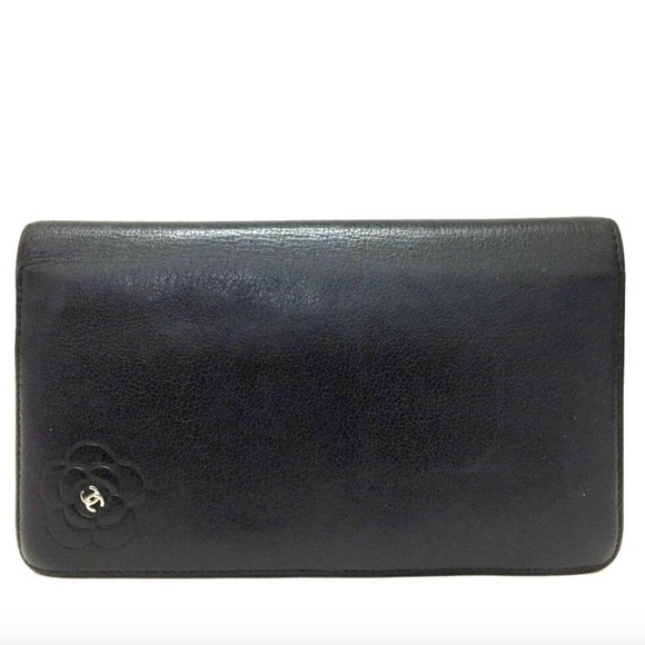 CHANEL Handbags - CHANEL Camellia CC Leather Checkbook / Wallet